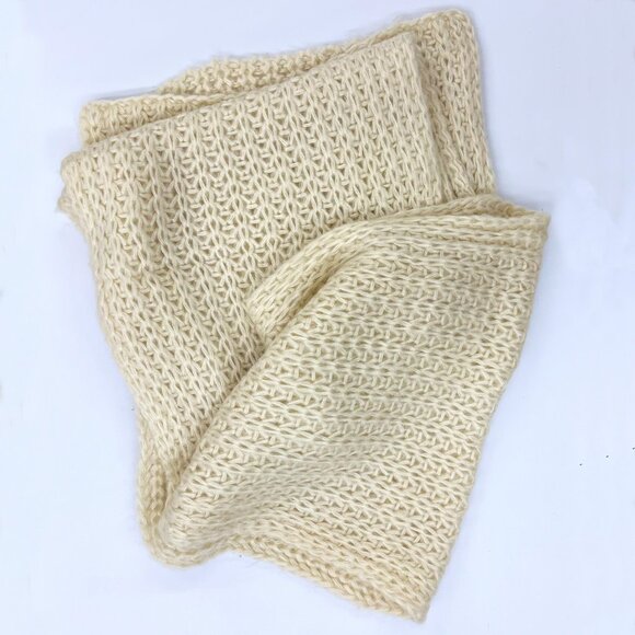 Cream Knit Scarf | Extra Long - Picture 1 of 3